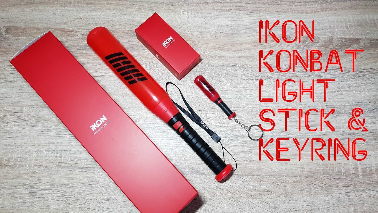 IKON (Konbat) Official Light Stick & Keyring Unboxing