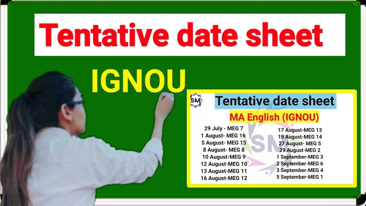 IGNOU Tentative datesheet, MEG exam in July