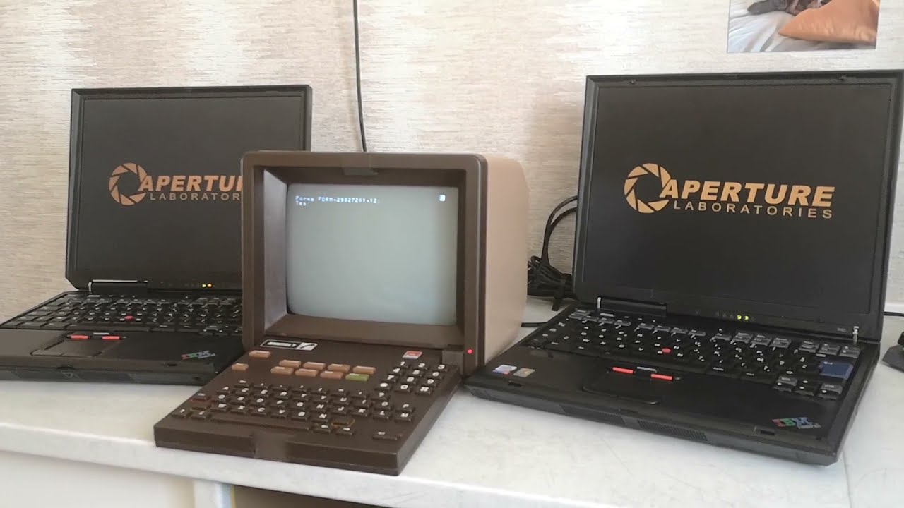 Portal - Still Alive (played on two IBM PCs and a Minitel)