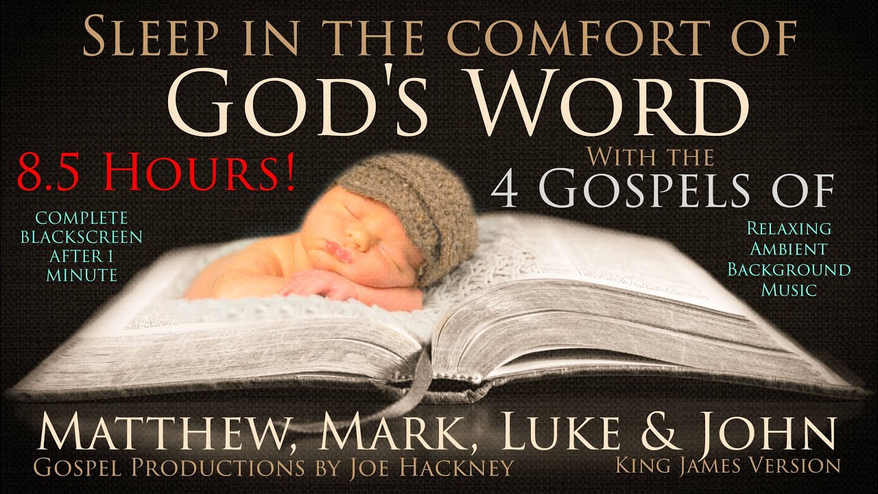 AUDIO BIBLE, THE 4 GOSPELS KJV MATTHEW, MARK, LUKE & JOHN COMPLETE BLACKSCREEN.