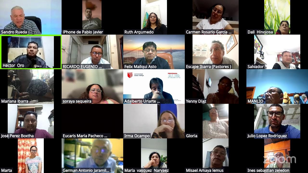 Reunión de Zoom de Sandro Rueda