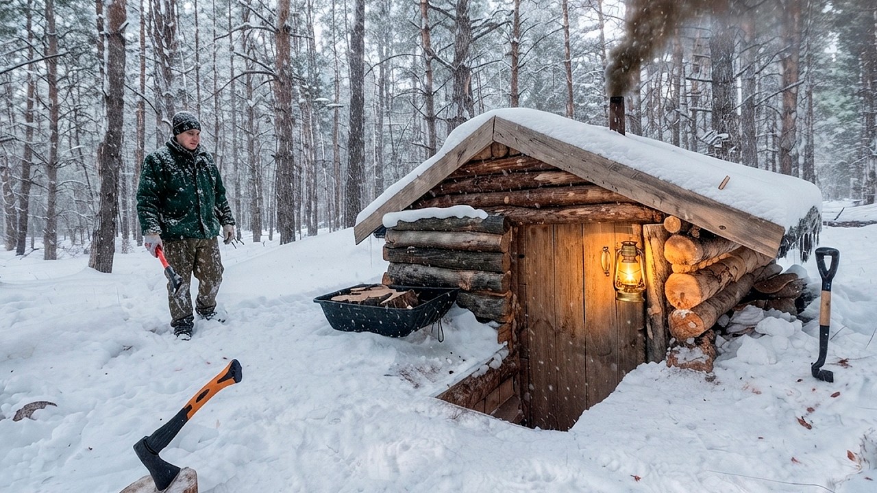 Building the coziest dugouts in the wild. Bushcraft and survival