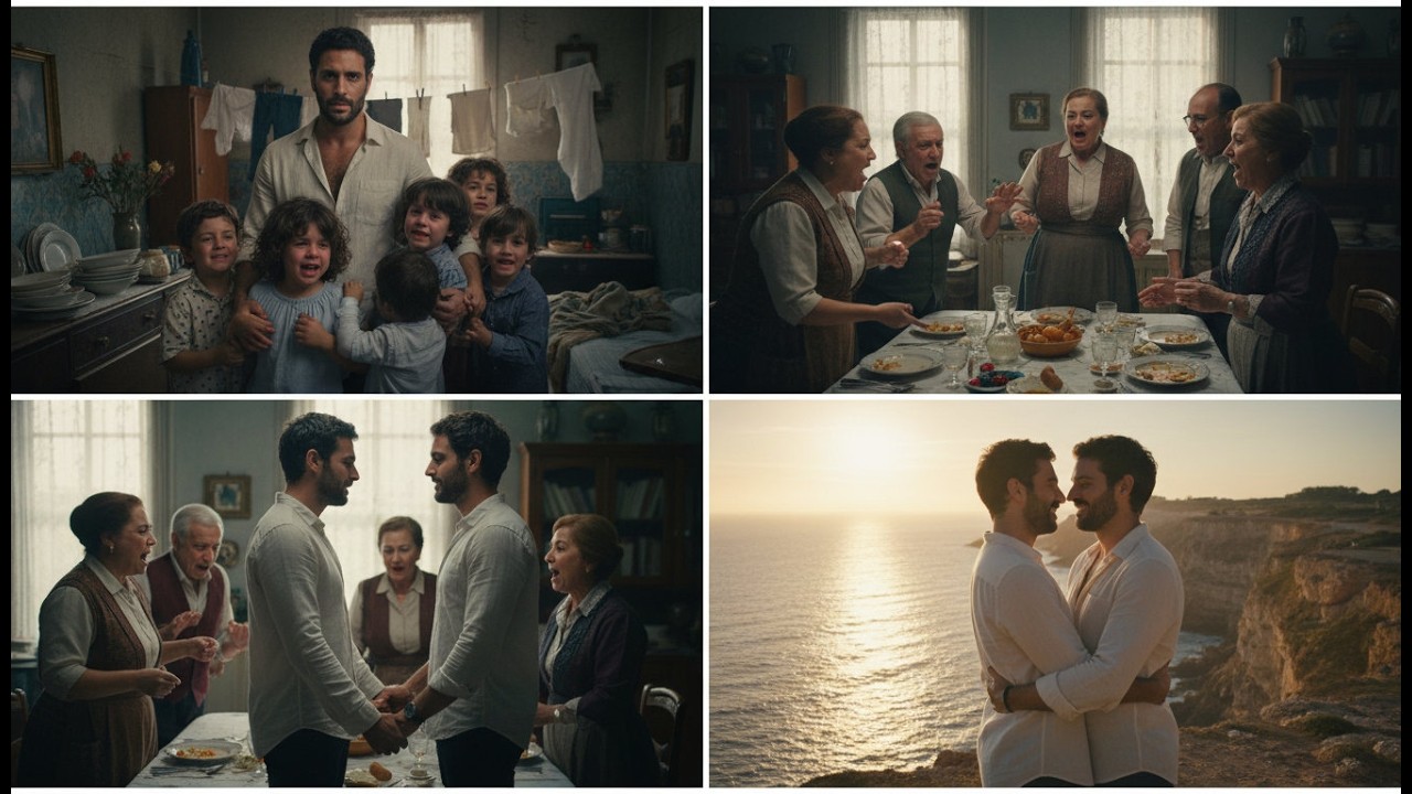 Explorado a criar seis filhos da família — Revelar o amor gay faz a família perder o controlo...