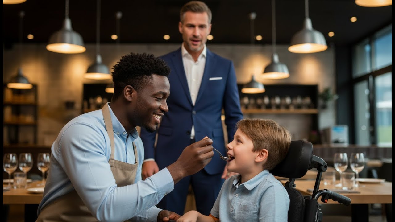 Un père MILLIARDAIRE surprend un serveur noir avec son fils handicapé… sa vie bascule