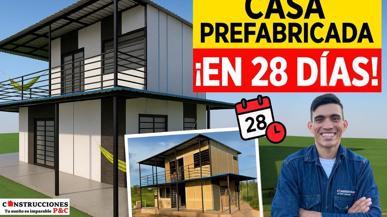 ¡Sorprendente CASA PREFABRICADA de 2 pisos en SOLO 28 DÍAS!