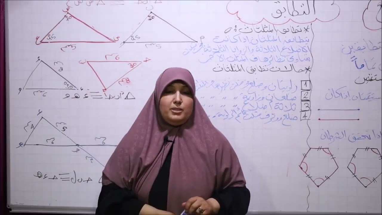 الرياضيات بالتعليم التفاعلي للصف التاسع /درس التطابق