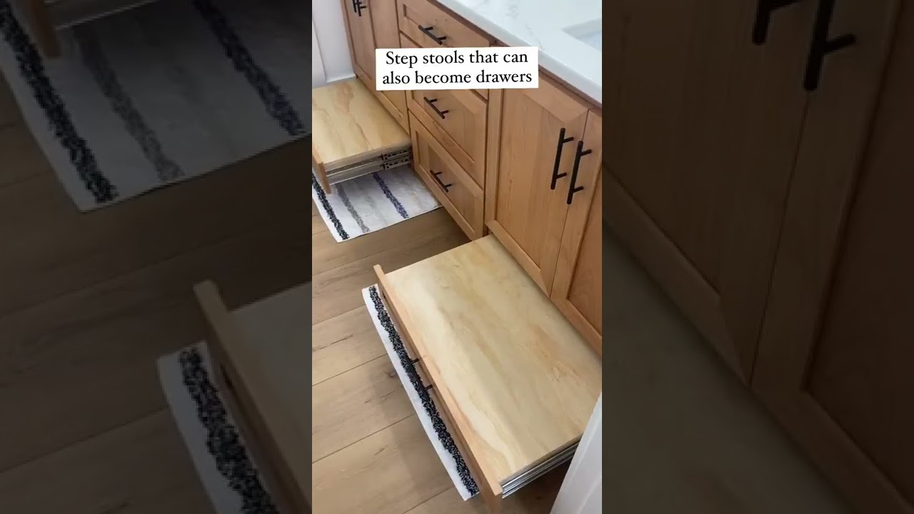 Bathroom steps stools that also can become drawers