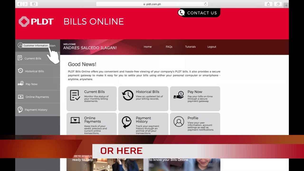 PLDT Bills Online Videotorials : How to update your user profile