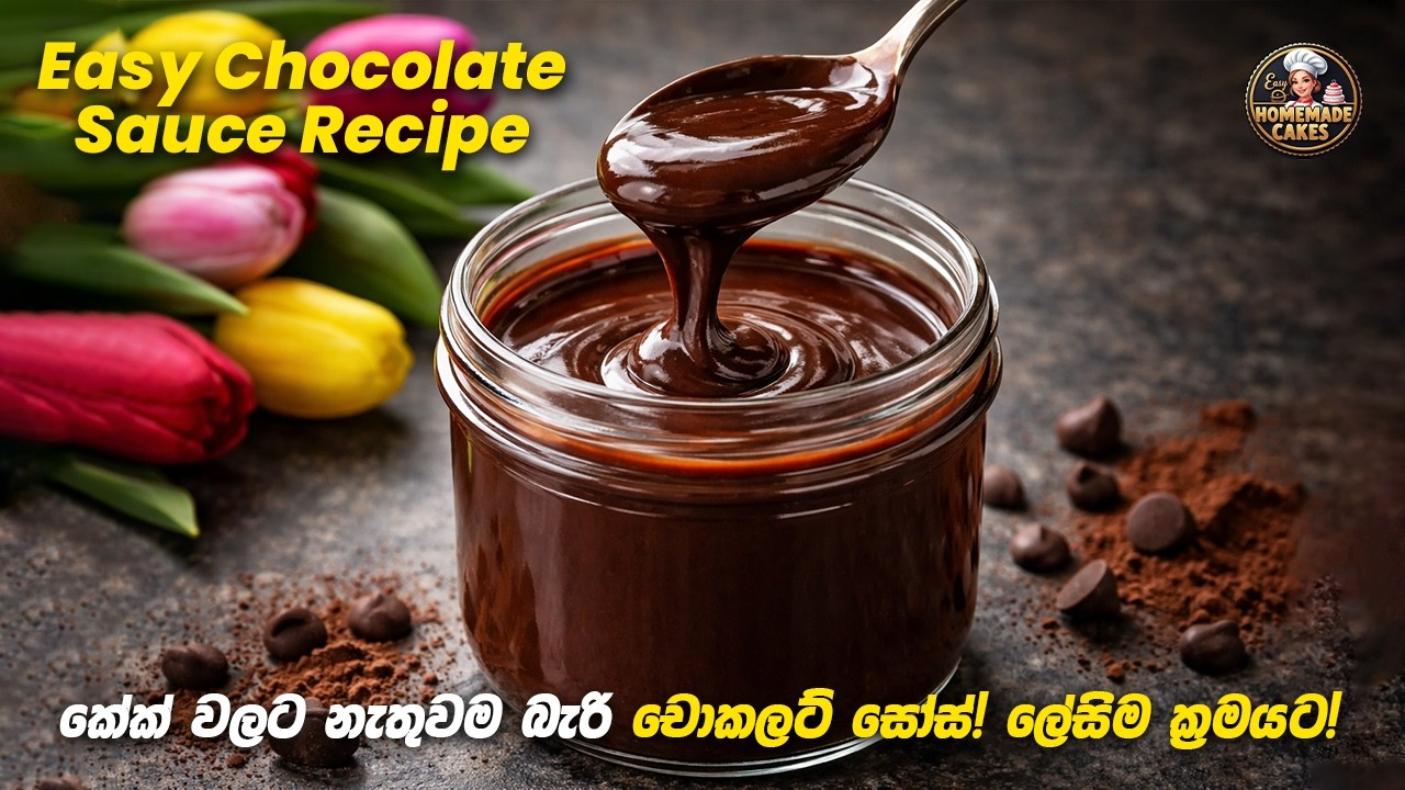 කේක් වලට නැතුවම බැරි චොකලට් සෝස් | Homemade Chocolate Sauce recipe sinhala 