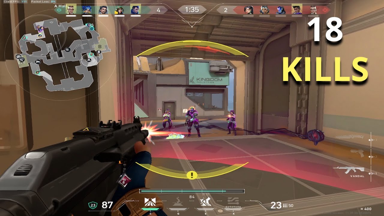 Valorant - 18 Kills As Neon Fracture Full Gameplay (No Commentary)