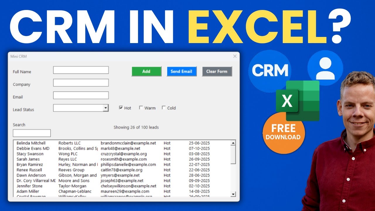 Build a CRM in Excel with VBA &ndash; Add, Search & Save Clients (No Subscriptions Needed)
