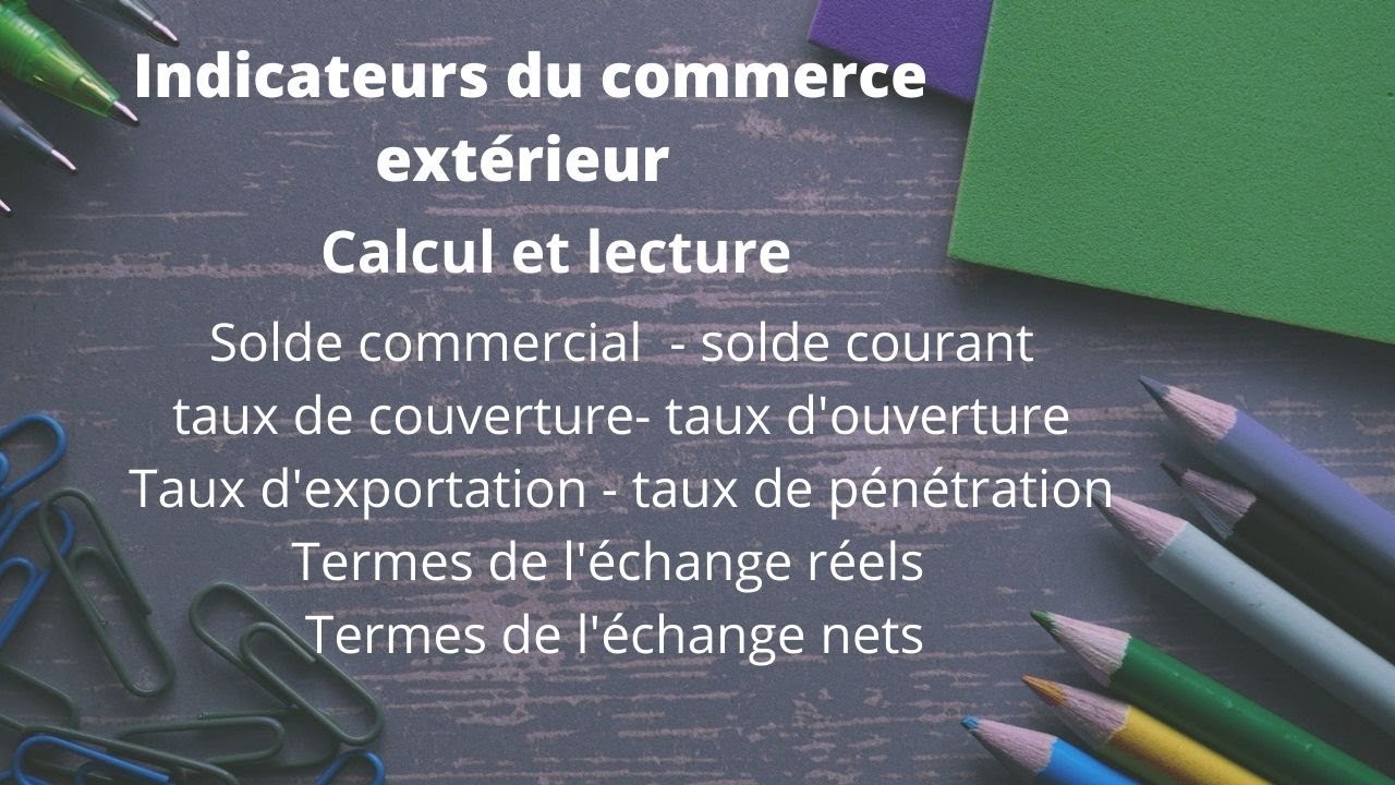 Indicateurs du commerce extérieur