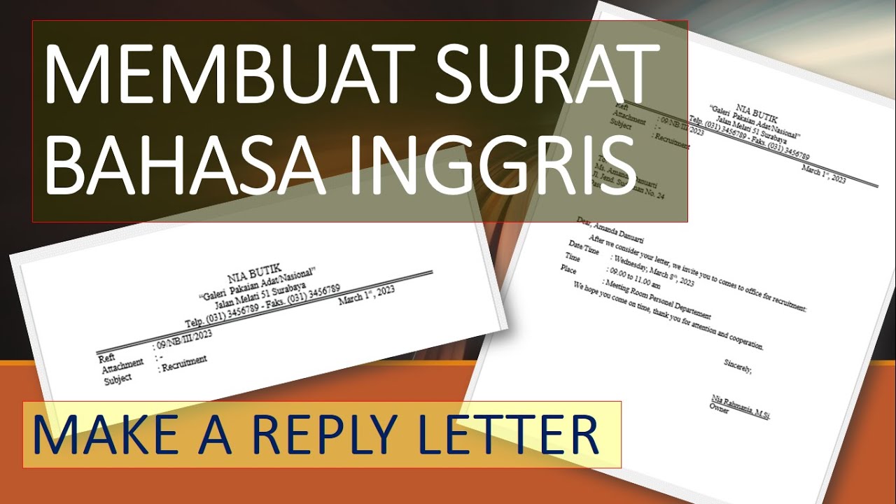 Cara Membuat Surat Bahasa Inggris || Pembahasan Soal UKK Manajemen Perkantoran ||Subject Recruitment