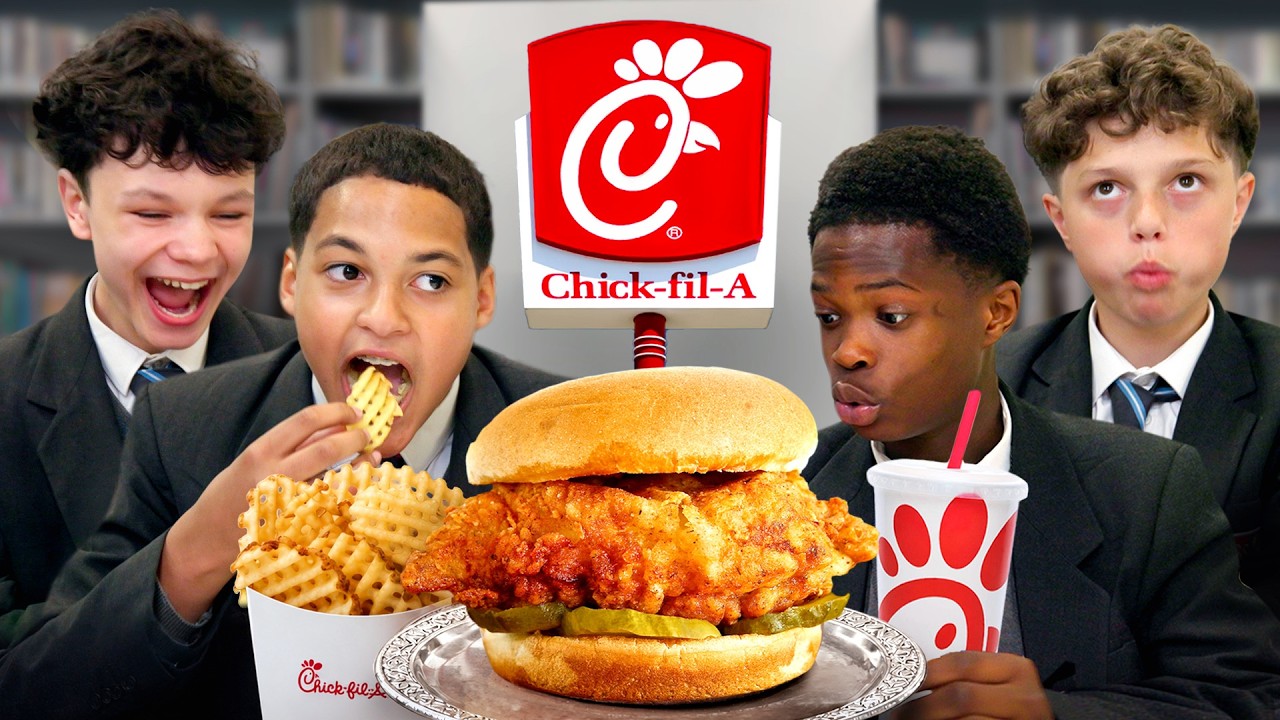 Британские школьники впервые попробовали еду из Chick-fil-A!