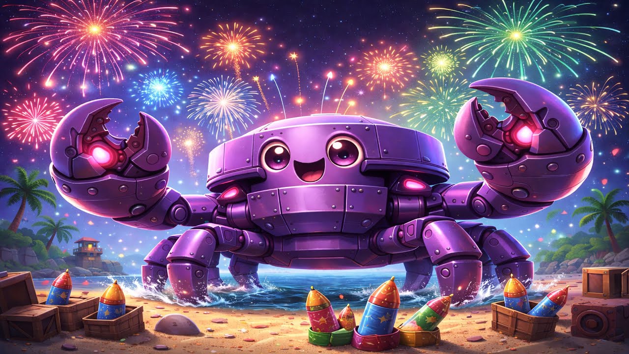 0 - 100 Yılbaşı Yengeci Canlı Yayın Fireworks Crab Live Boom Beach Türkçe