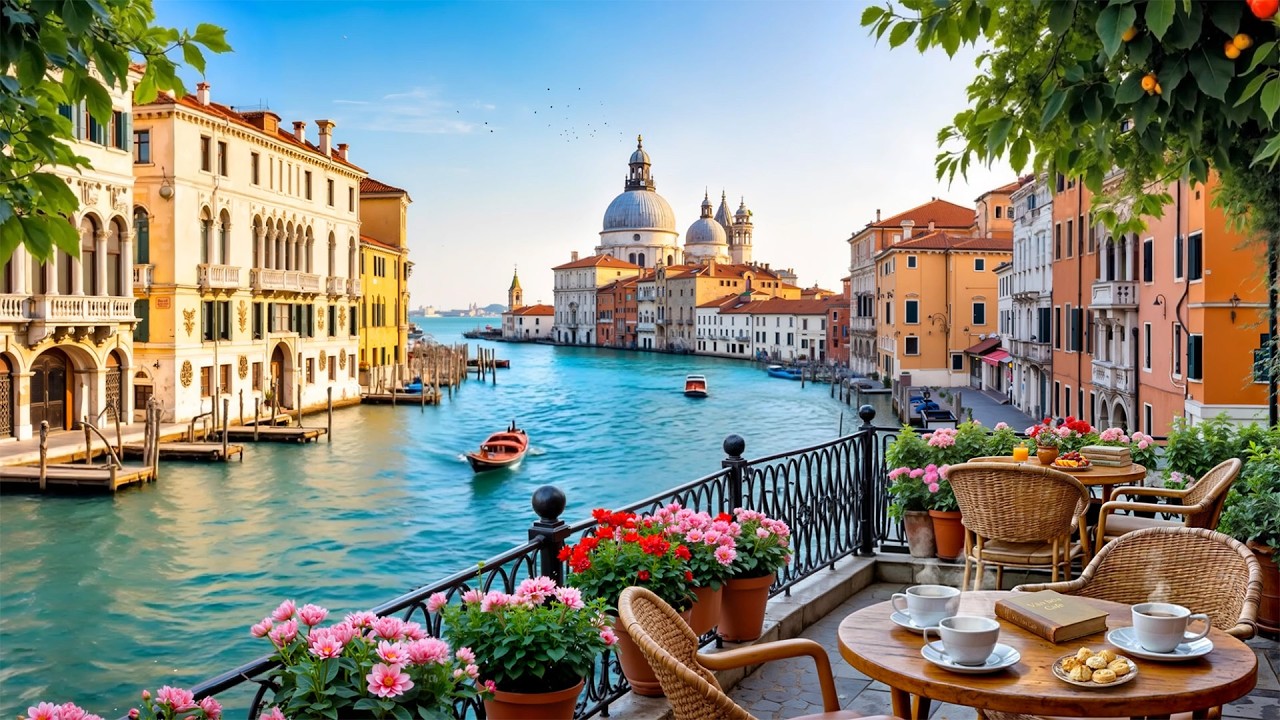 Morning Smooth Jazz in Venice | Relaxing Café Ambience in Italy for Focus & Calm