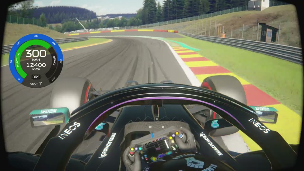 Driving Pouhon flat in the Mercedes W11 for Assetto Corsa