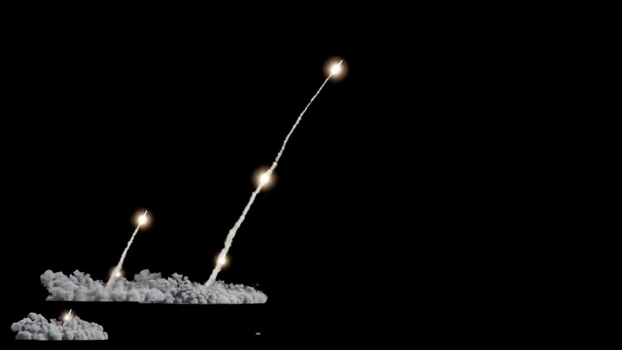China's Missile Launch (Black background)