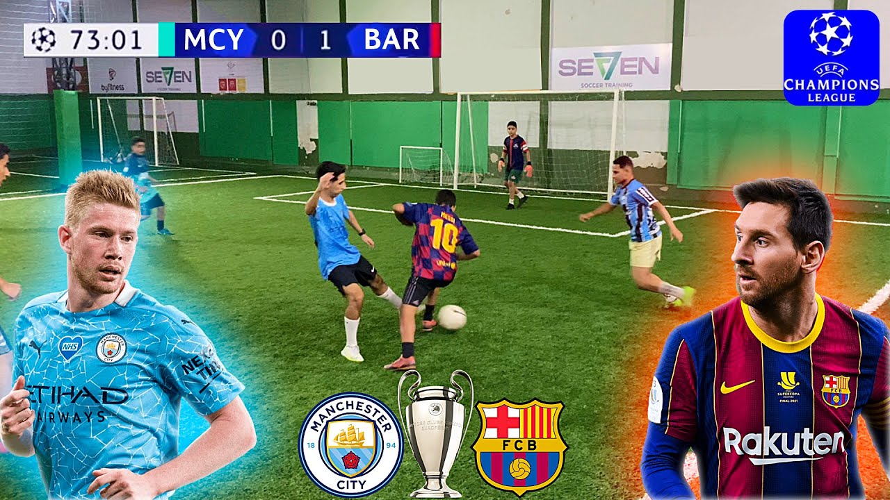 MANCHESTER CITY vs BARCELONA UEFA CHAMPIONS LEAGUE DESAFIOS DE FUTEBOL ‹ Rikinho ›