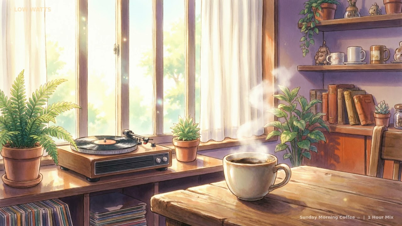 Sunday Morning Coffee ☕ | 1 Hour Lofi Hip Hop Mix ~ Chill Beats to Relax & Start Your Day