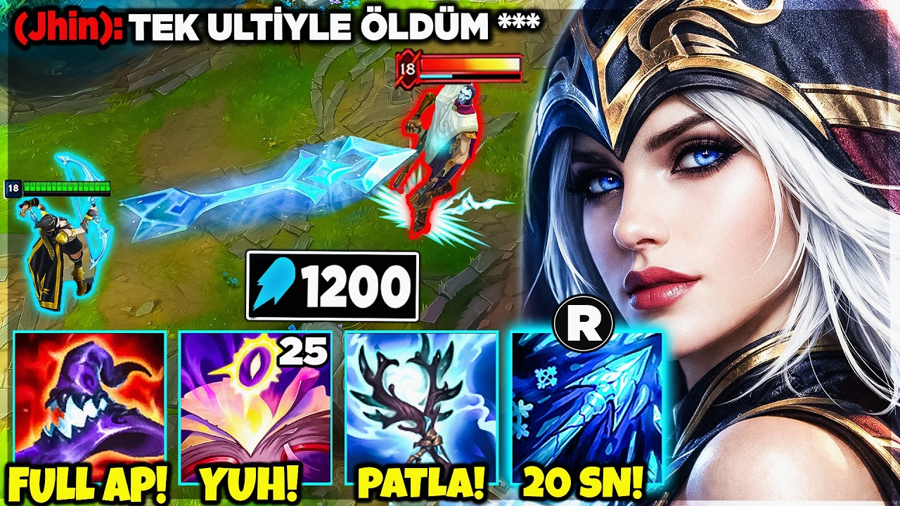 1200 AP ASHE 😱 FULL CANA TEK ATAN ULTİ (DEFALARCA) !!