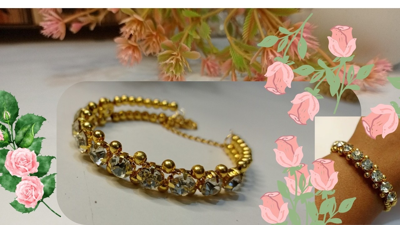 Memory beading bracelet with Rhinestone | bracelet making @SonysreeCreations @CrafterAditi