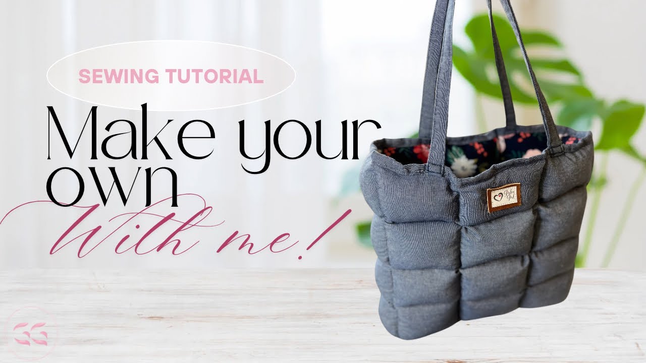 How to make a puffy tote bag DIY with denim