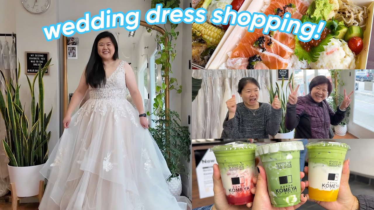 come wedding dress shopping with us!!! 👰🏻‍♀️💍 saying yes to the dress, yummy bentos + costco trip!
