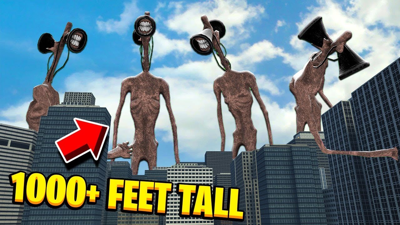 GIANT SIREN HEAD HORDE ATTACKS CITY! - Garry's Mod Gameplay