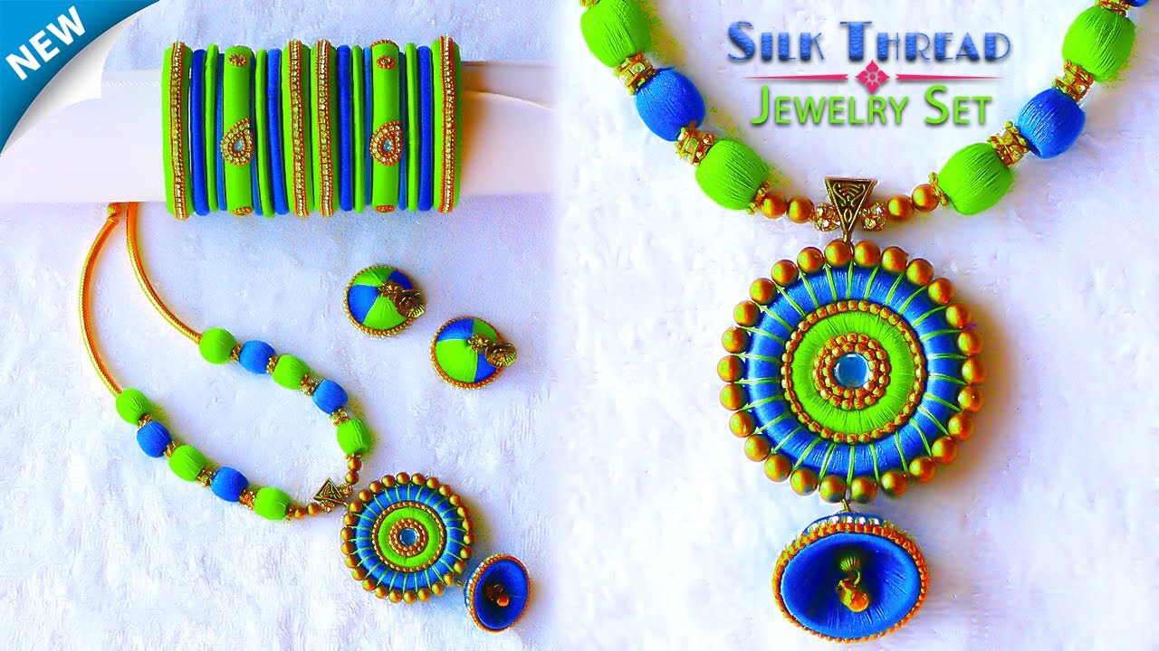 DIY Making Beautiful Silk Thread Necklace, Earrings & Bangles | DIYs Crafts #2