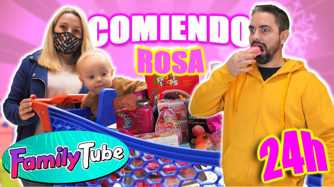 24h comiendo Color Rosa 🍭🦑 El ultimo gana 🏆