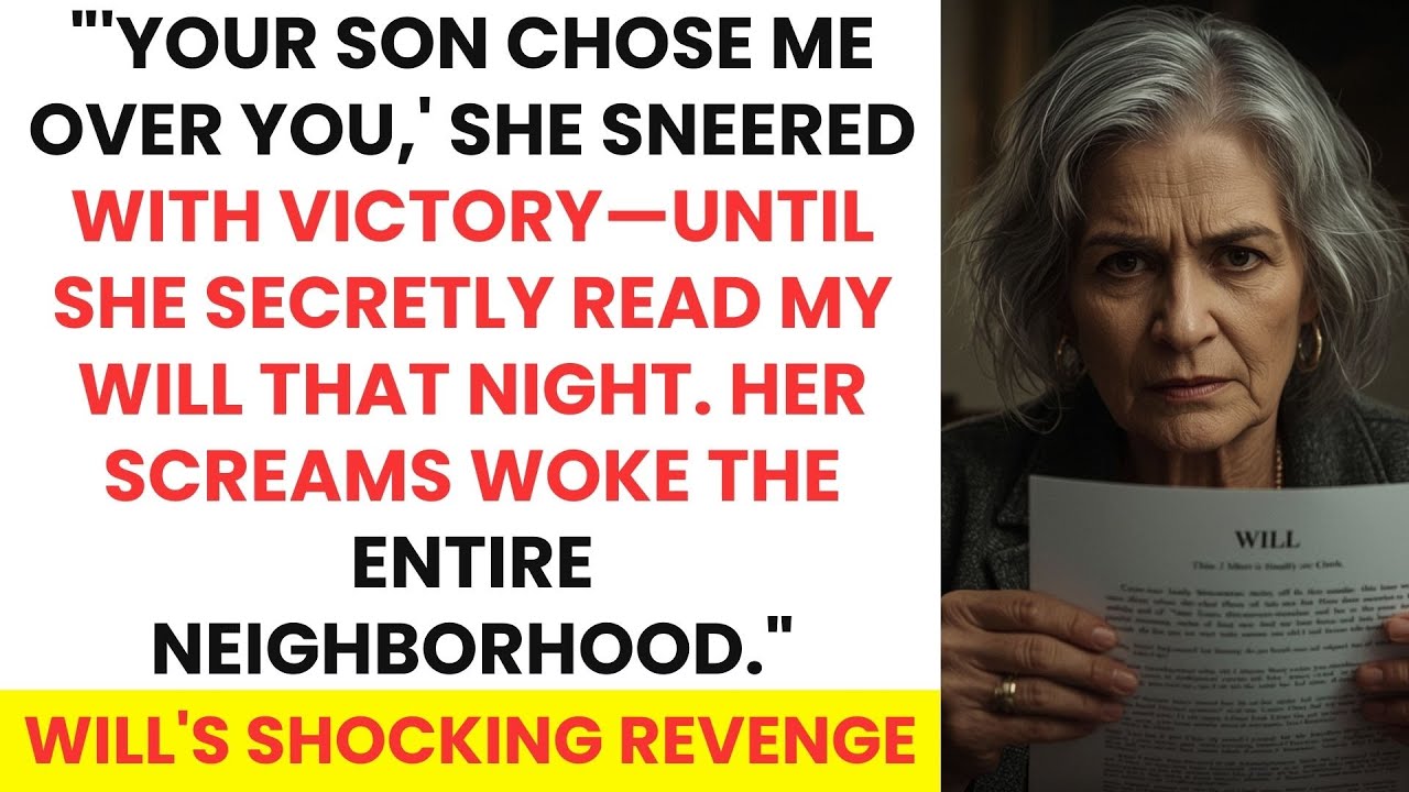 Your Son Chose Me Over You, She Sneered&mdash;Until She Read My Will That Night