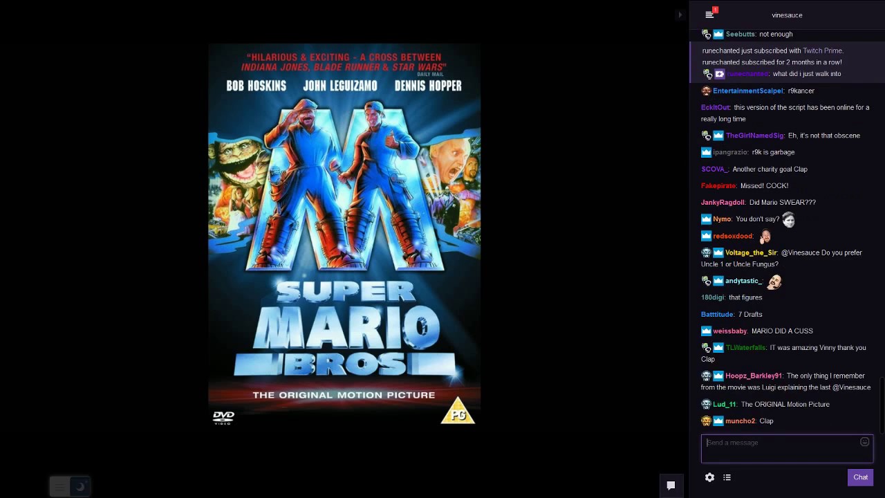 [Vinesauce] Vinny - Super Mario Bros. original movie script(+chat!)