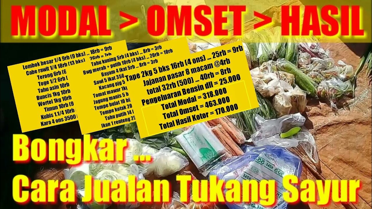 INI CARAKU !!!Cara Menghitung Modal dan Keuntungan | Pedagang sayur keliling