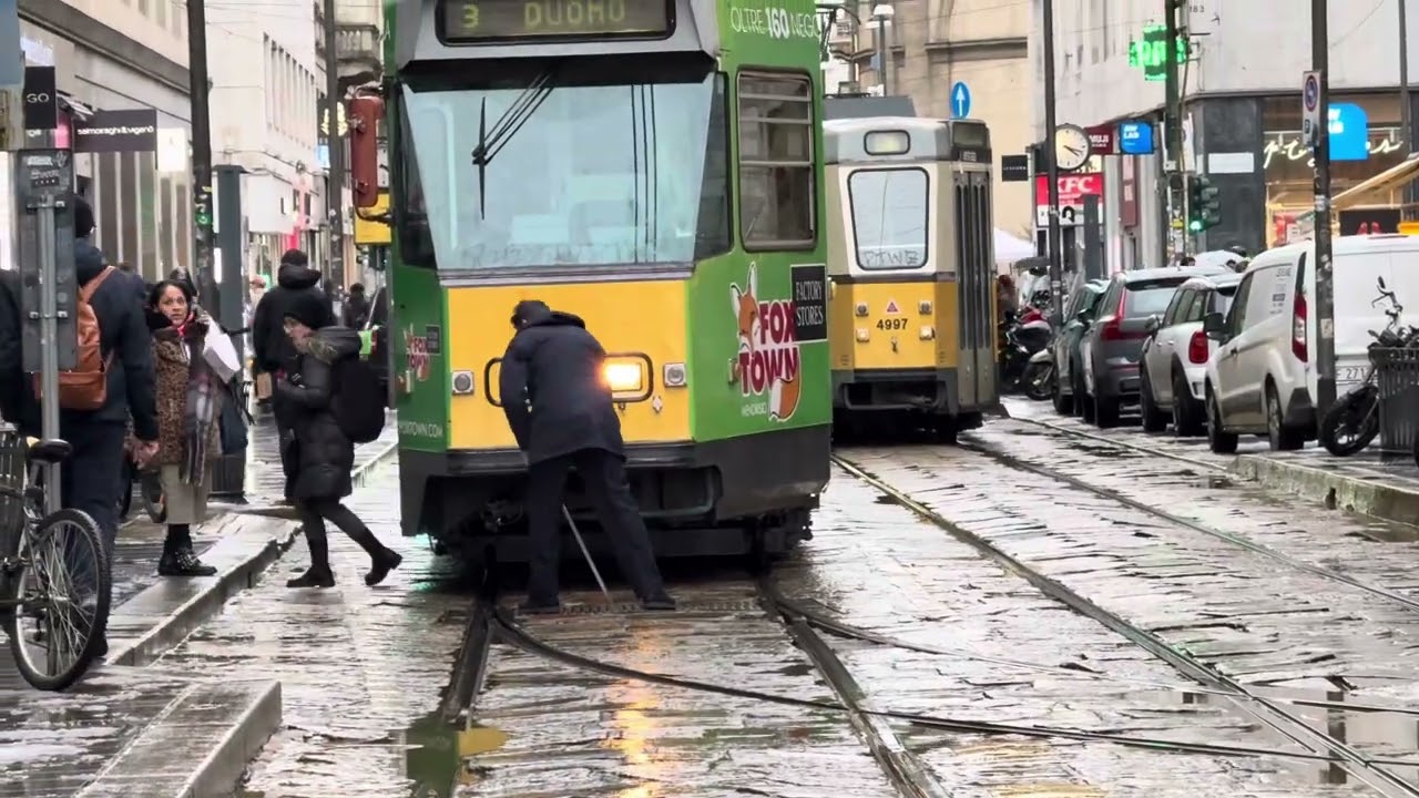 Gli scambi del tram di Milano
