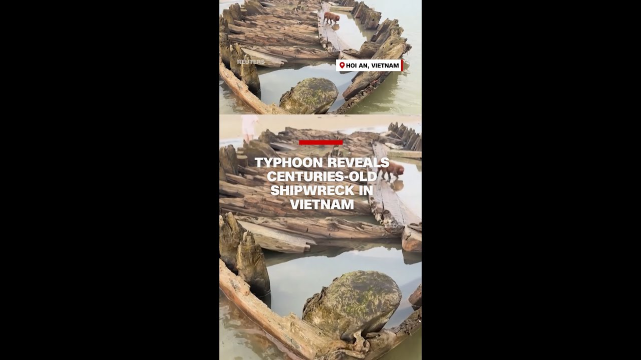 Typhoon reveals centuries-old shipwreck in Vietnam