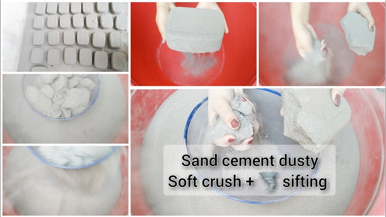 Superb dusty soft sand cement crush+crumbling+sifting relaxing Oddlysatisfying vid @WarishASMR#121