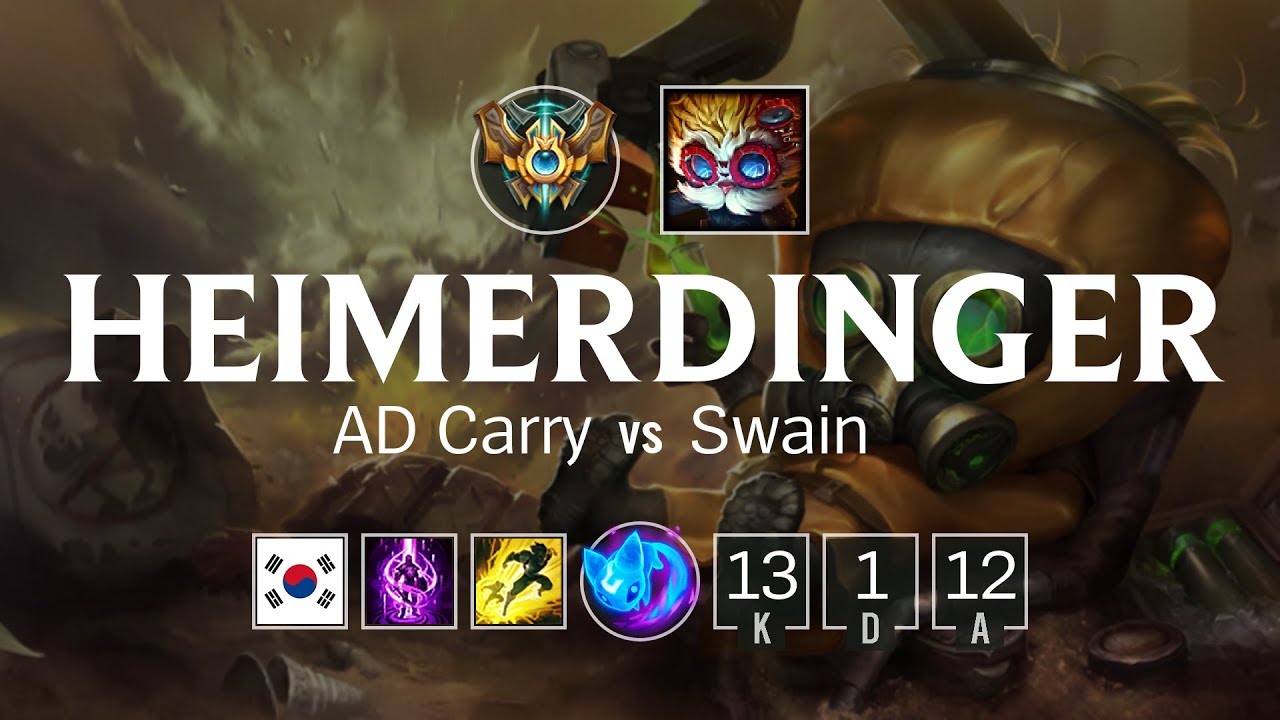Heimerdinger ADC vs Swain - KR Challenger Patch 8.12