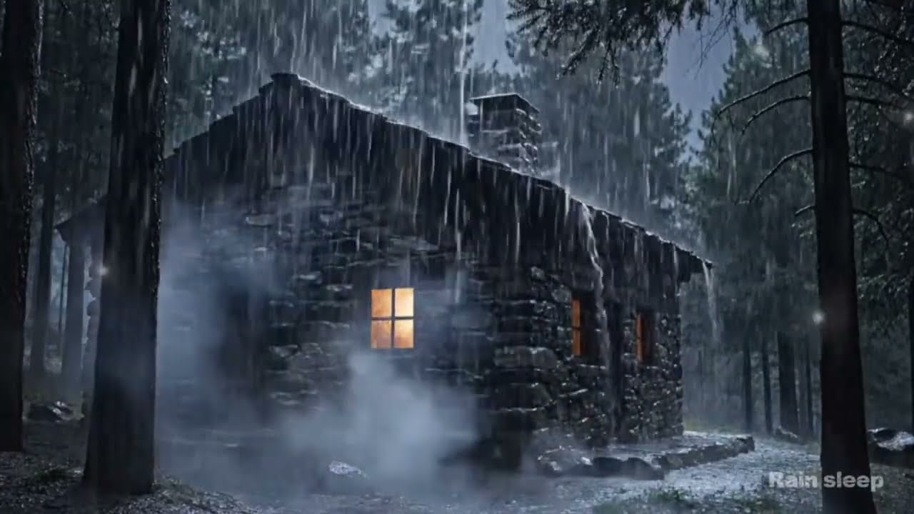 Long Night Rain | Cozy Shadowed Cabin #relax #sleepsounds #rainsounds