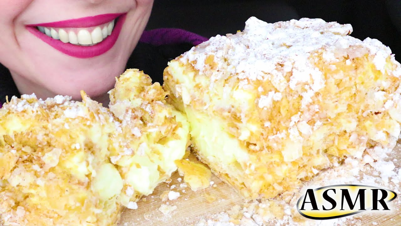 MILLE - FEUILLE (NAPOLEON) 🍰 | French Pastry | No Talking | ASMR Mukbang  - 먹방 | Real Eating Sounds