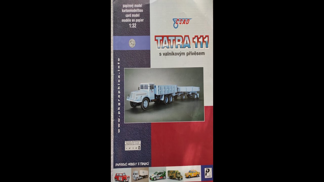 Pap&iacute;rov&yacute; model - Tatra 111 ČSAD 1:32 /PK Graphica