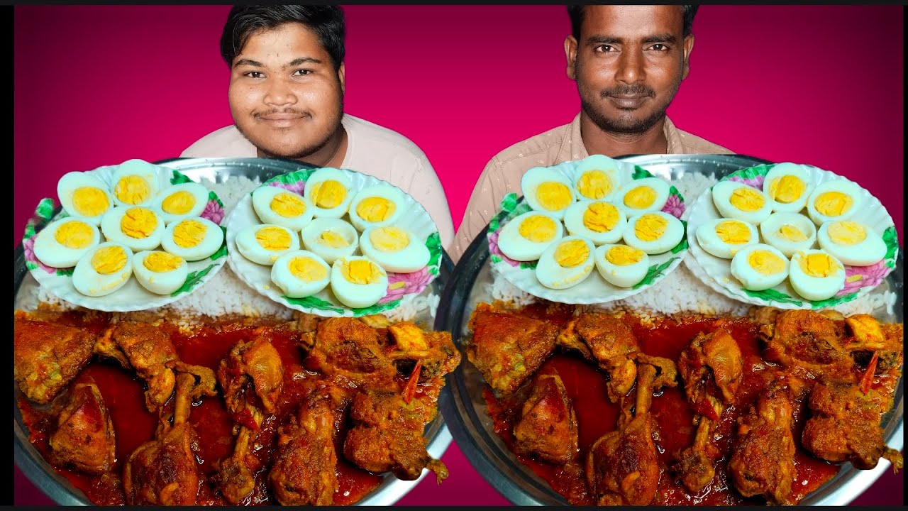 Egg Boiled & Chicken Curry With Rice Eating Challenge | Eating CompetitionAHFOODCHALLENGE#viralvideo