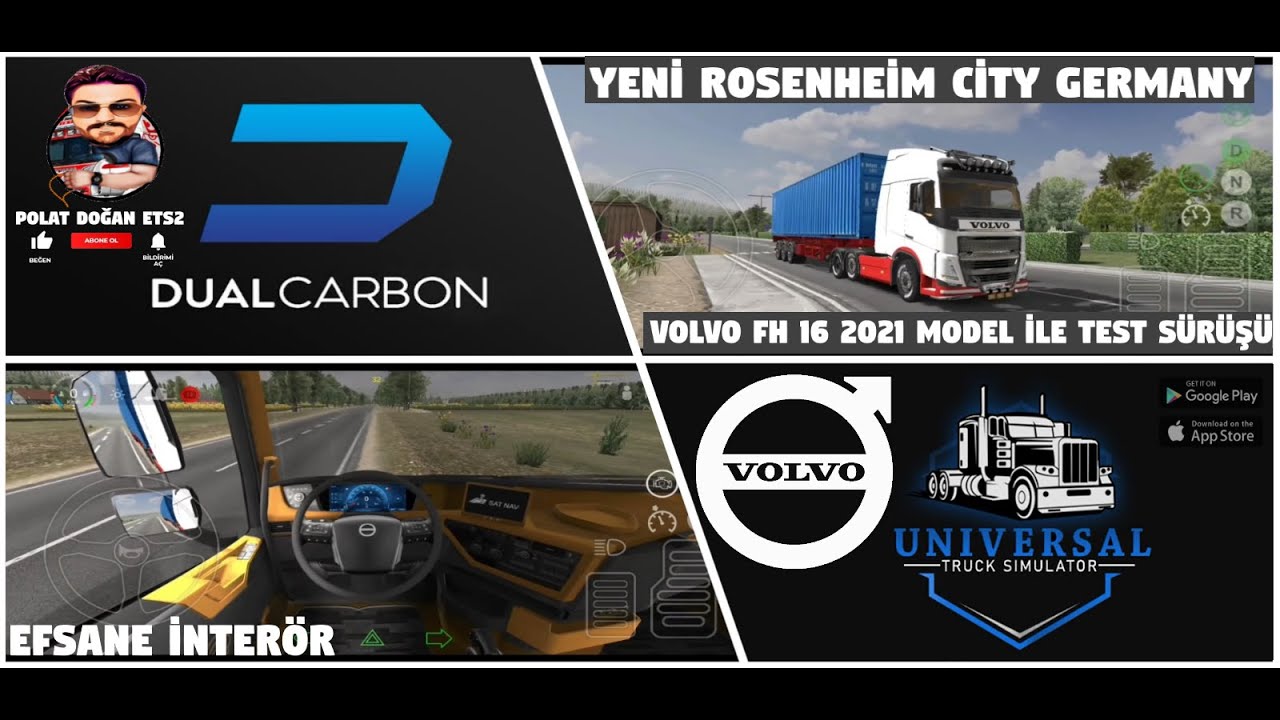 UNİVERSAL TRUCK SİMULATOR YENİ HARİTA GÜNCELLEME ROSENHEİM CİTY GERMANY VOLVO FH 16 İLE TEST SÜRÜŞÜ.