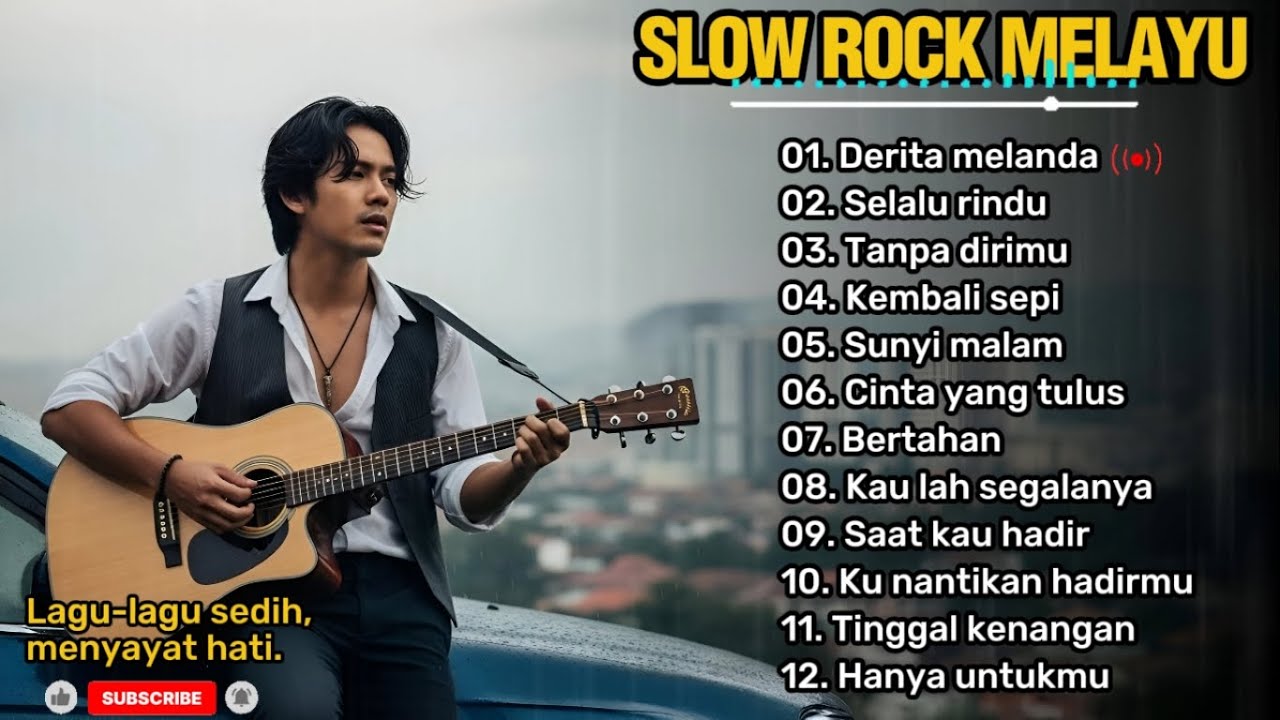 SLOW ROCK MELAYU PALING SEDIH 😭 | Teman saat santai, kerja dan perjalanan 🎶 | Derita melanda 💔