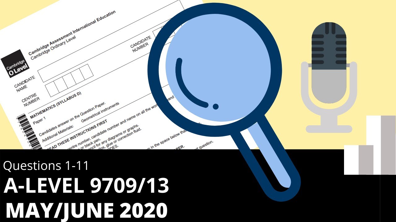 A-Level Pure Mathematics May June 2020 Paper 13 9709/13