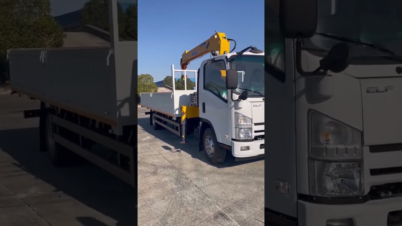 Isuzu бортовая платформа с манипулятором, XCMG SQS100-4. Борт 6 метров, КМУ 4 тонны.