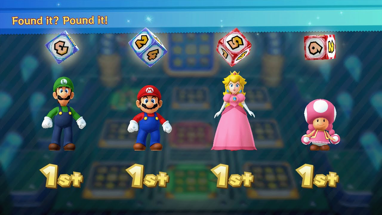 Mario Party 10 - Luigi vs Mario vs Peach vs Toadette - Whimsical Waters