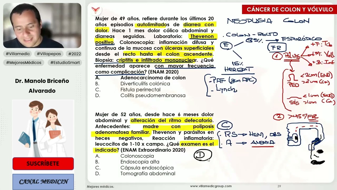 PREGUNTAS ENAM DE CÁNCER DE COLON Y VÓLVULO - CIRUGÍA GENERAL - VILLAMEDIC