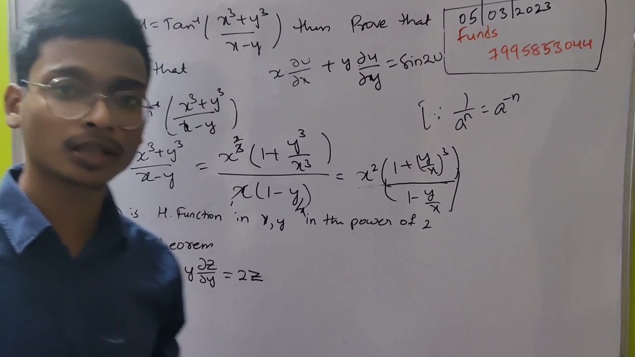 If u=Tan inverse of (x³+y³/x-y) then prove that xdu/dx+ydu/dy=sin2u