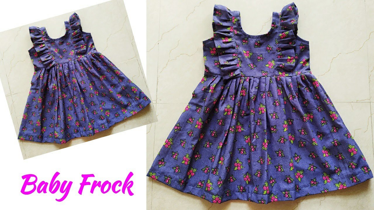 DIY Designer frill Baby Frock Cutting and Stitching
